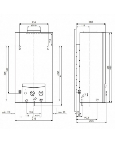 Dujinė vandens šildymo kolonėlė Vaillant MAG mini 114/1 I (H-INT)