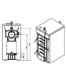 Ketinis kieto kuro katilas Hunor LX-4 20kW