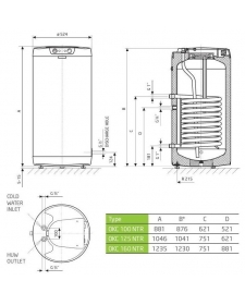 Vandens šildytuvas greitaeigis netiesioginio šildymo Dražice OKC 125 NTR